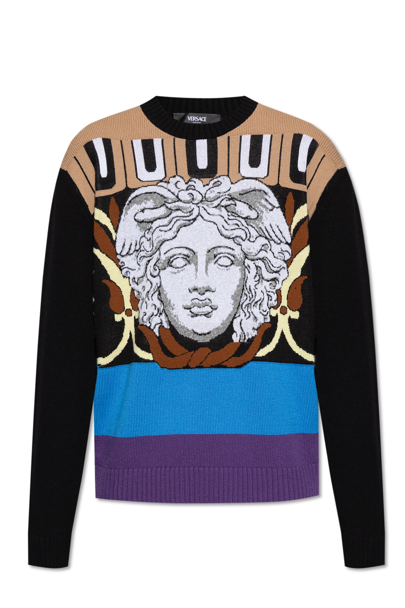 Multicolour Sweater with a distinctive Medusa head Versace
